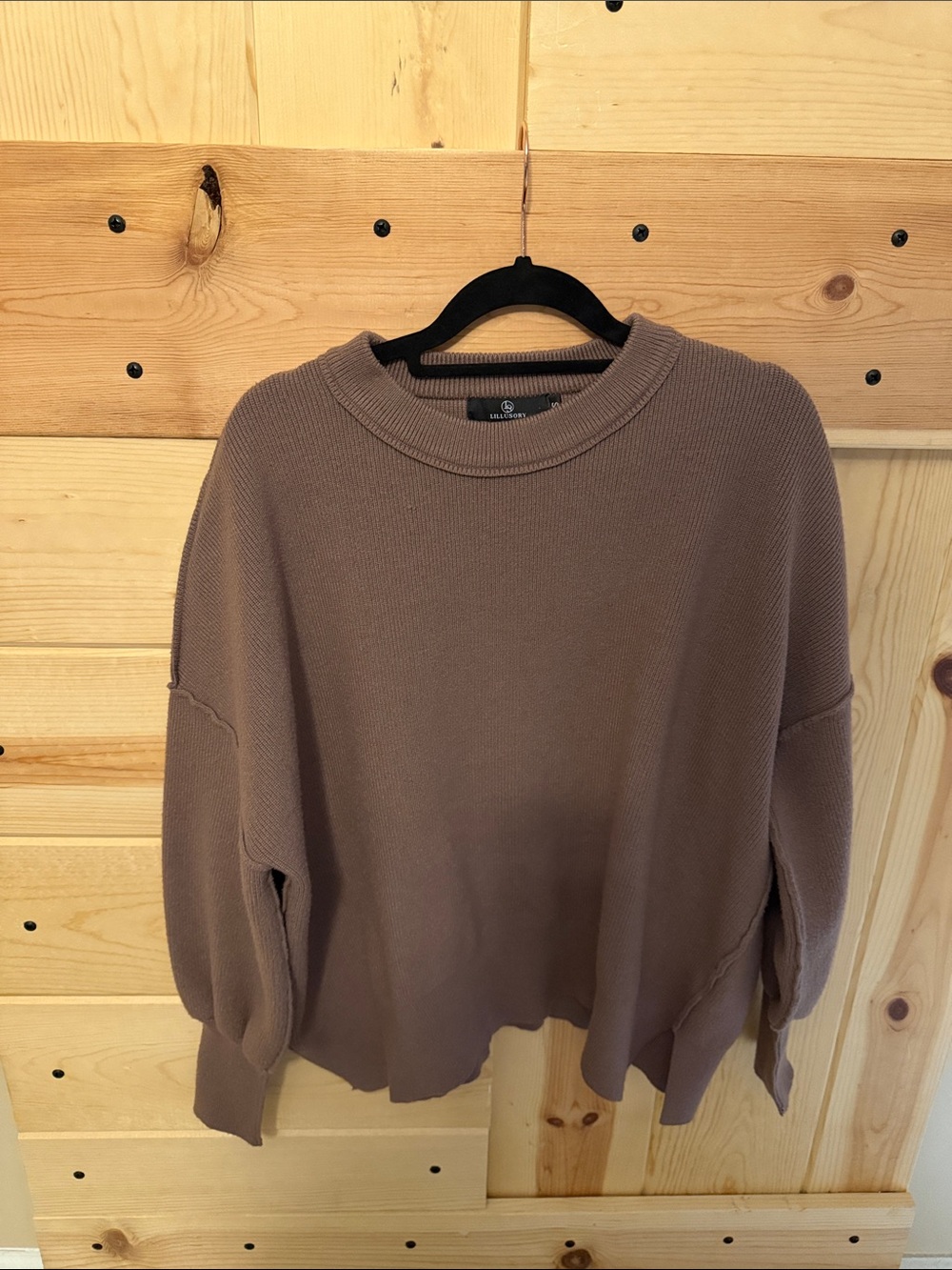 Cozy Lillusory Knit Crewneck Sweater - Taupe